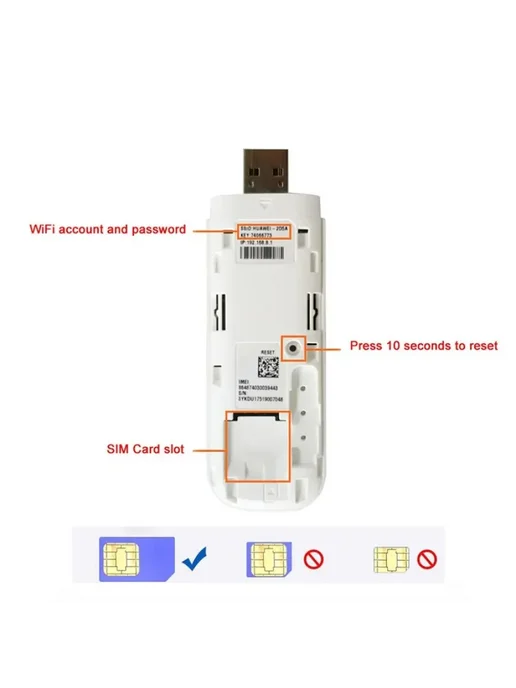 Huawei 【Оригинальный товар】E8372h-155 USB WiFi Модем, белый, фото 3