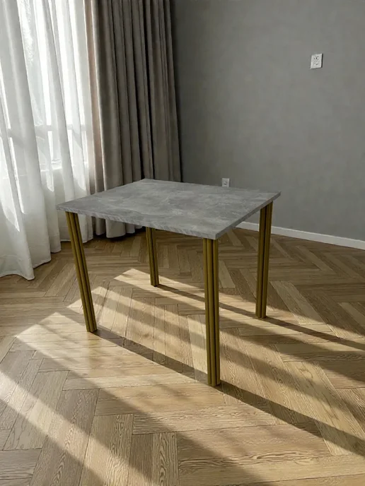RostovStol Стол дизайнерский письменный Бетон, 100*60 см. Ножки золото, 90x70 см, фото 3