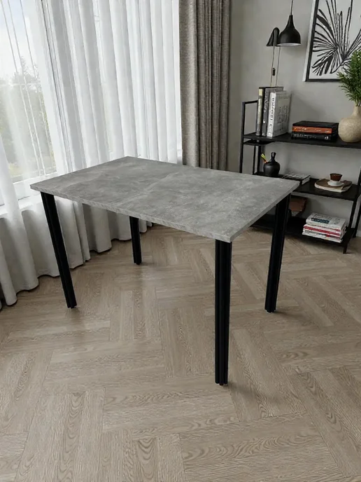 RostovStol Стол дизайнерский письменный Бетон, 110*60 см. Ножки черные, 110x70 см, фото 3