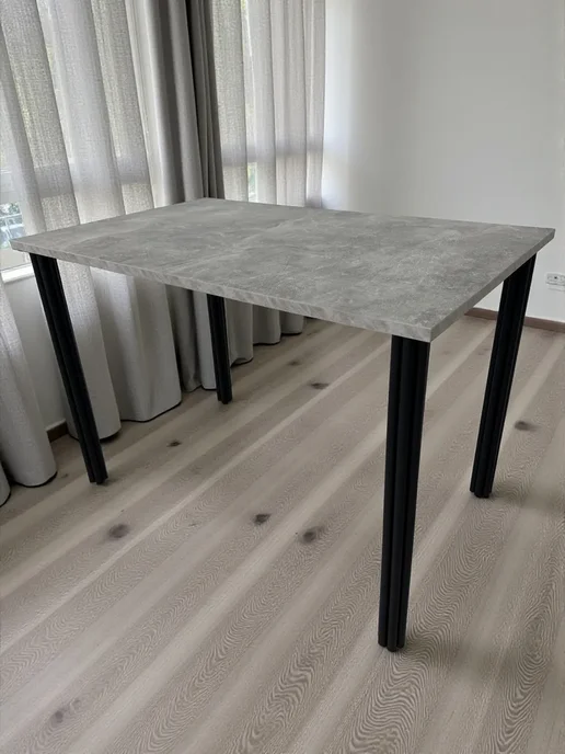 RostovStol Стол дизайнерский письменный Бетон, 110*60 см. Ножки черные, 110x70 см, фото 4