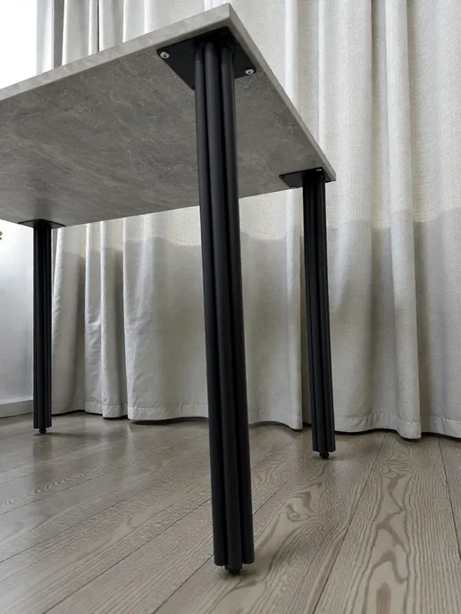 RostovStol Стол дизайнерский письменный Бетон, 110*60 см. Ножки черные, 110x70 см, фото 5