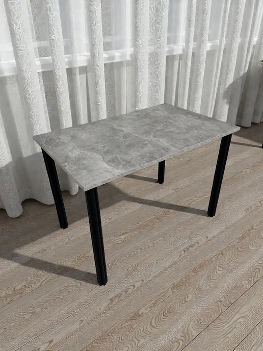 RostovStol Стол дизайнерский письменный Бетон, 110*60 см. Ножки черные, 110x70 см, фото 7
