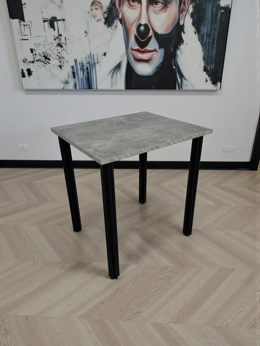 RostovStol Стол дизайнерский письменный Бетон, 110*60 см. Ножки черные, 70x60 см, фото 7