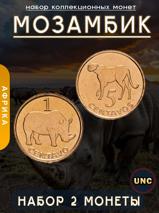 Дом Монет Набор монет Мозамбик 2 штуки, 2 шт