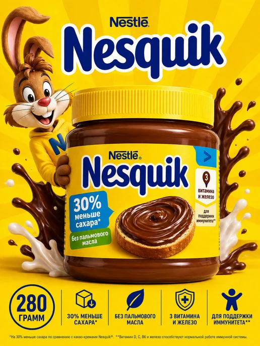 Nutella Шоколадная паста Несквик, вариант