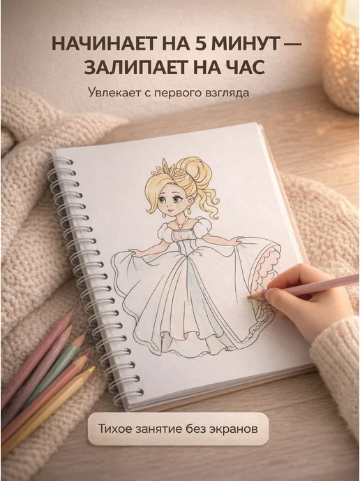Stickybook Раскраска для девочек, малышей, детей, большая А5, вариант, фото 2