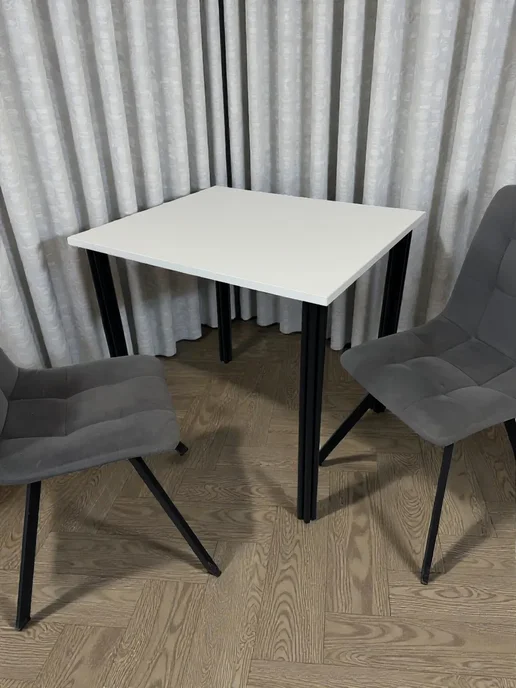 RostovStol Стол дизайнерский игровой Белый, 120*70 см. Ножки черные, 80x70 см, фото 2
