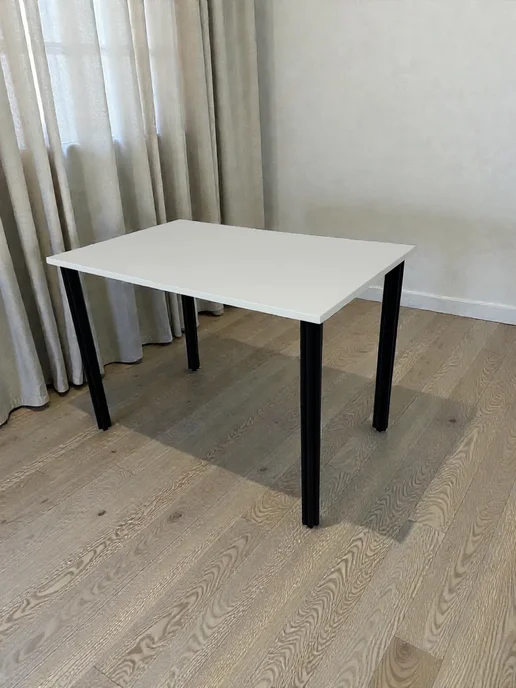 RostovStol Стол дизайнерский игровой Белый, 120*70 см. Ножки черные, 110x70 см, фото 3