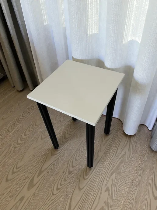 RostovStol Стол дизайнерский игровой Белый, 120*70 см. Ножки черные, 50x50 см, фото 5