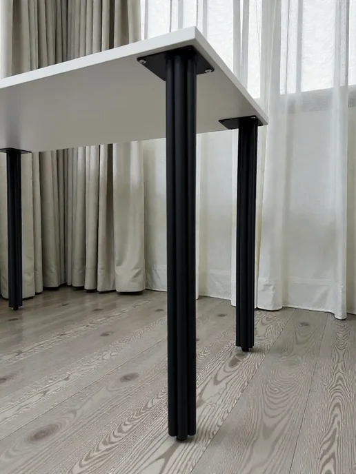 RostovStol Стол дизайнерский игровой Белый, 120*70 см. Ножки черные, 120x60 см, фото 4