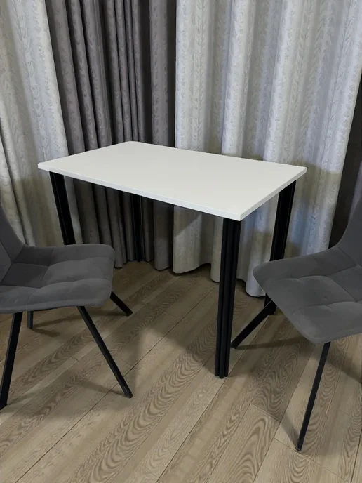 RostovStol Стол дизайнерский игровой Белый, 120*70 см. Ножки черные, 100x60 см, фото 2