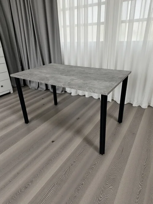 RostovStol Стол дизайнерский игровой Бетон, 130*80 см. Ножки черные, 130x80 см, фото 3