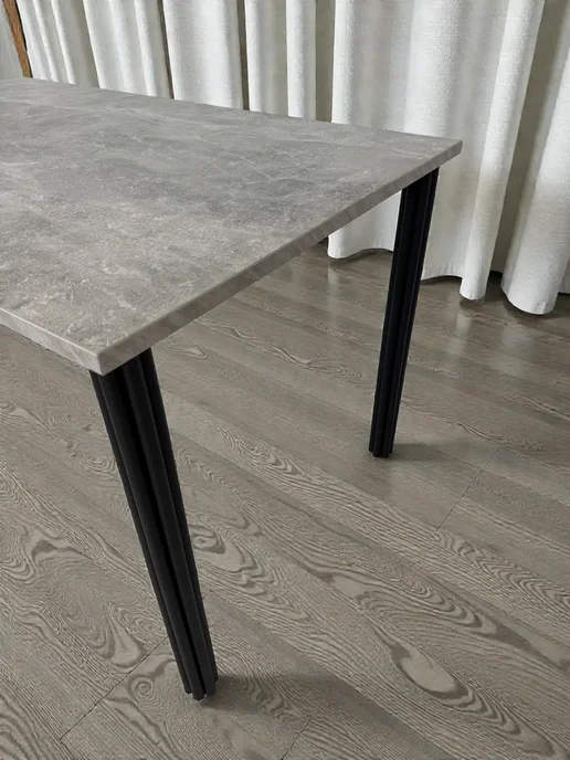 RostovStol Стол дизайнерский игровой Бетон, 130*80 см. Ножки черные, 130x80 см, фото 4