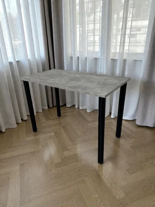 RostovStol Стол дизайнерский игровой Бетон, 130*80 см. Ножки черные, 110x60 см, фото 3