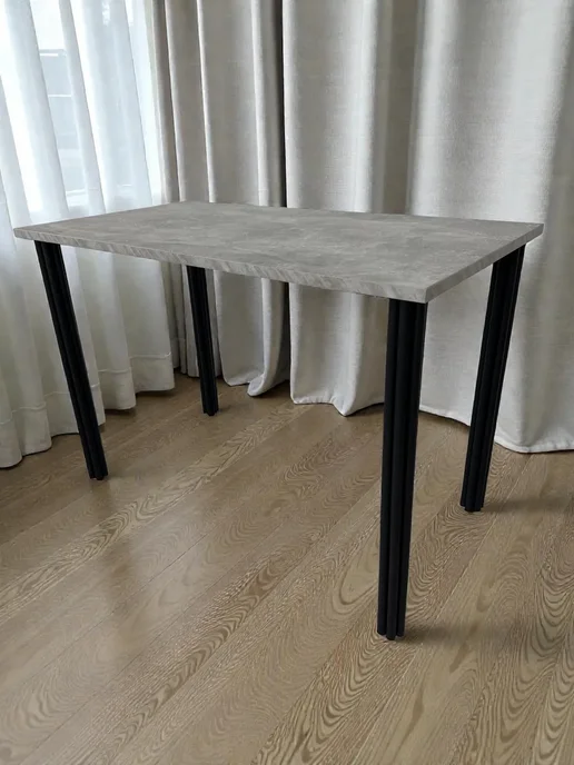RostovStol Стол дизайнерский игровой Бетон, 130*80 см. Ножки черные, 110x60 см, фото 4