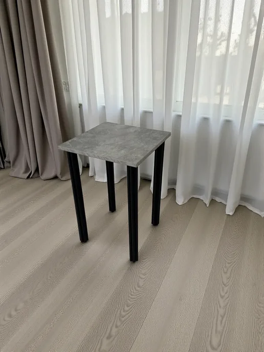 RostovStol Стол дизайнерский игровой Бетон, 130*80 см. Ножки черные, 50x50 см, фото 3
