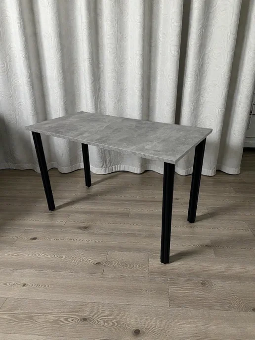 RostovStol Стол дизайнерский игровой Бетон, 130*80 см. Ножки черные, 120x60 см, фото 3
