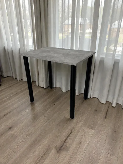 RostovStol Стол дизайнерский игровой Бетон, 130*80 см. Ножки черные, 80x60 см, фото 3