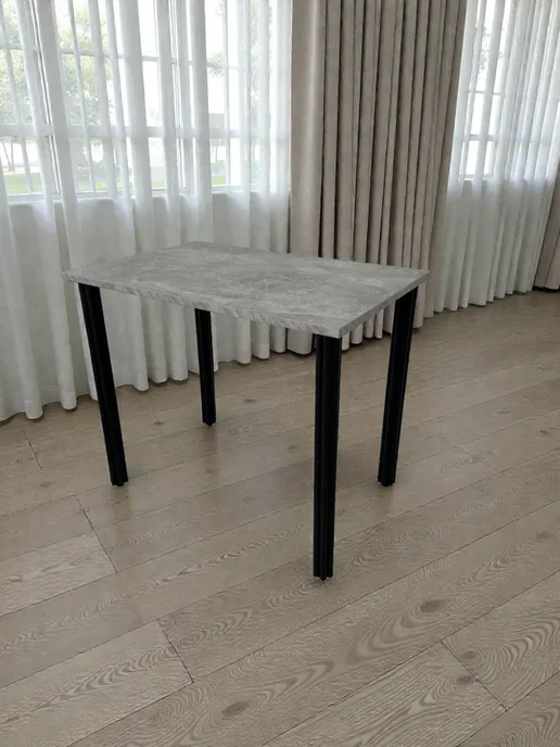 RostovStol Стол дизайнерский игровой Бетон, 130*80 см. Ножки черные, 90x60 см, фото 3
