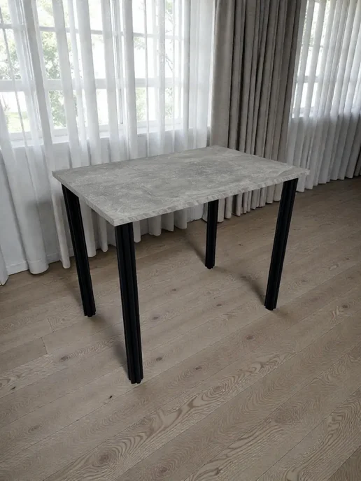 RostovStol Стол дизайнерский игровой Бетон, 130*80 см. Ножки черные, 90x60 см, фото 7