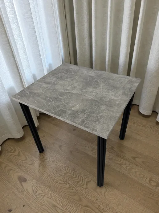 RostovStol Стол дизайнерский игровой Бетон, 130*80 см. Ножки черные, 80x70 см, фото 6