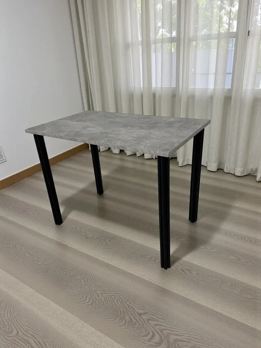 RostovStol Стол дизайнерский игровой Бетон, 130*80 см. Ножки черные, 100x60 см, фото 3