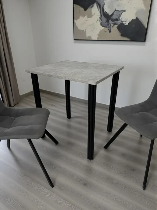 RostovStol Стол дизайнерский игровой Бетон, 130*80 см. Ножки черные, 70x60 см, фото 2