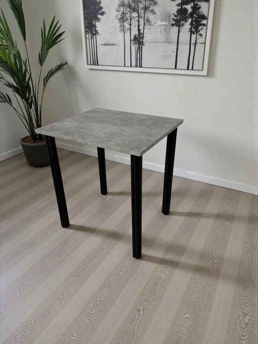 RostovStol Стол дизайнерский игровой Бетон, 130*80 см. Ножки черные, 70x60 см, фото 3