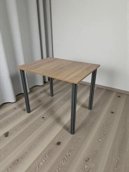 RostovStol Стол дизайнерский игровой Дуб, 60*60 см. Ножки хром, 90x70 см, фото 3
