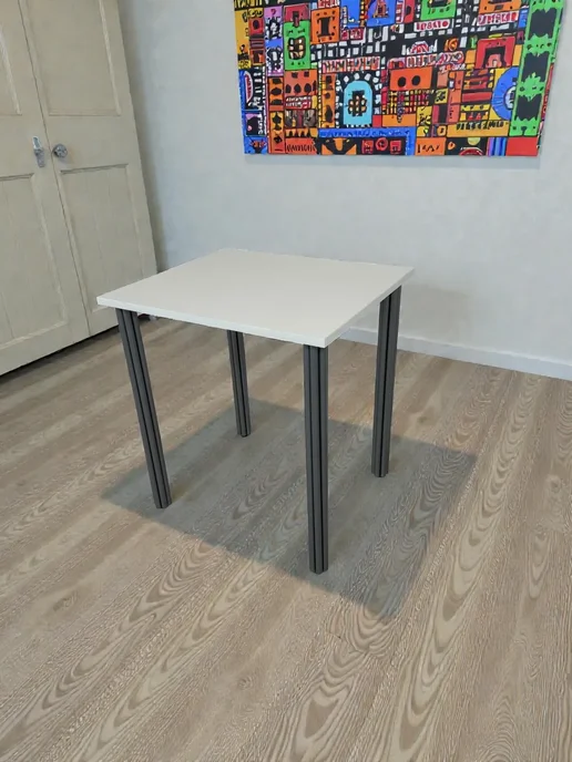 RostovStol Стол дизайнерский игровой Белый, 60*60 см. Ножки хром, 70x60 см, фото 3