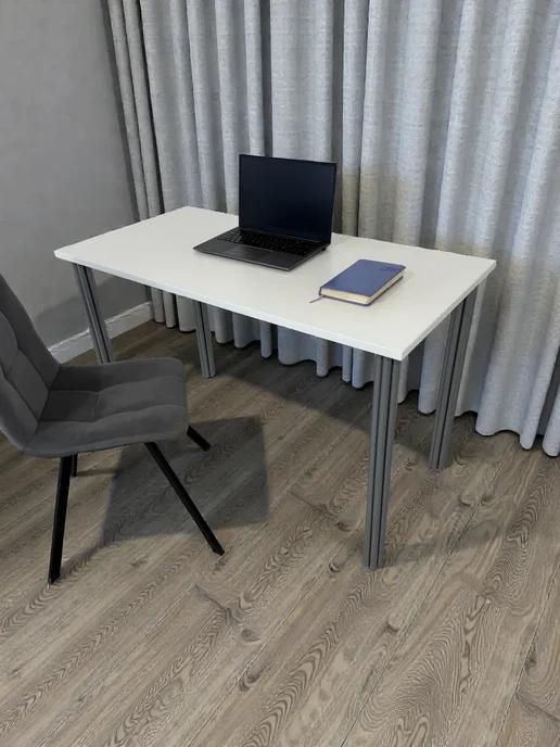 RostovStol Стол дизайнерский игровой Белый, 60*60 см. Ножки хром, 120x60 см