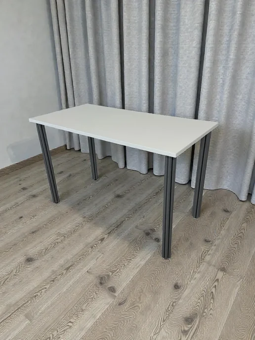 RostovStol Стол дизайнерский игровой Белый, 60*60 см. Ножки хром, 120x60 см, фото 3