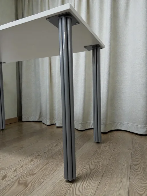 RostovStol Стол дизайнерский игровой Белый, 60*60 см. Ножки хром, 120x60 см, фото 4