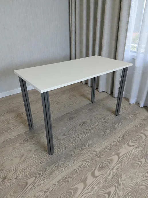 RostovStol Стол дизайнерский игровой Белый, 60*60 см. Ножки хром, 120x60 см, фото 6