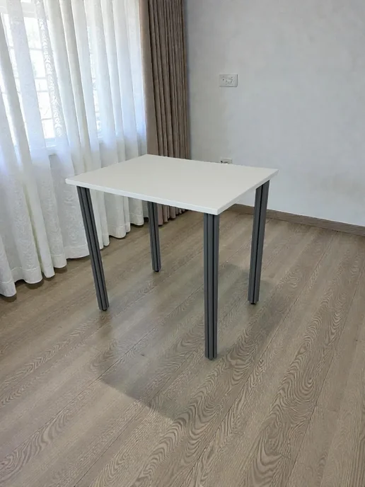 RostovStol Стол дизайнерский игровой Белый, 60*60 см. Ножки хром, 80x60 см, фото 3