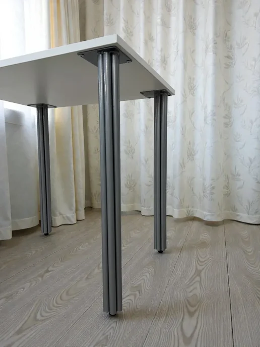 RostovStol Стол дизайнерский игровой Белый, 60*60 см. Ножки хром, 80x60 см, фото 4
