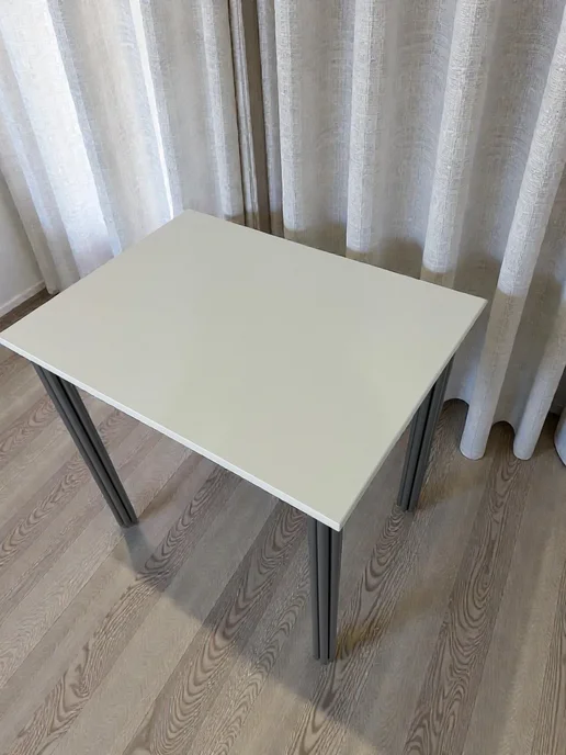 RostovStol Стол дизайнерский игровой Белый, 60*60 см. Ножки хром, 80x60 см, фото 5