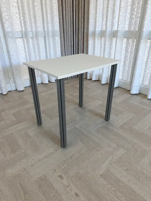 RostovStol Стол дизайнерский игровой Белый, 60*60 см. Ножки хром, 80x60 см, фото 6
