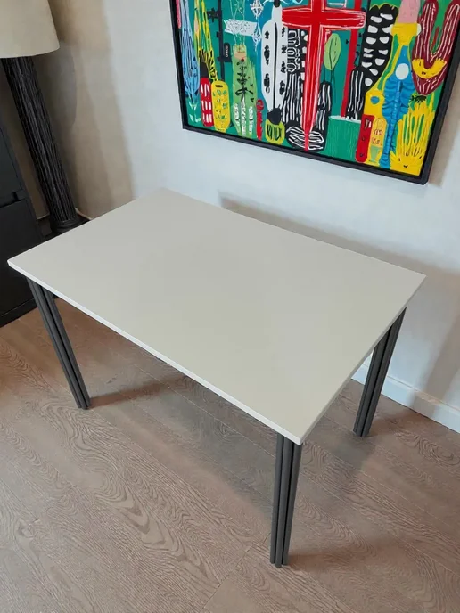 RostovStol Стол дизайнерский игровой Белый, 60*60 см. Ножки хром, 110x70 см, фото 5