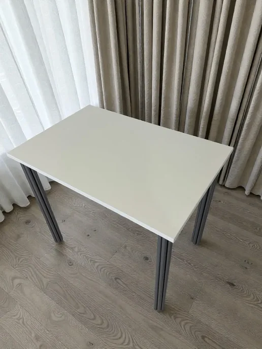 RostovStol Стол дизайнерский игровой Белый, 60*60 см. Ножки хром, 90x60 см, фото 5