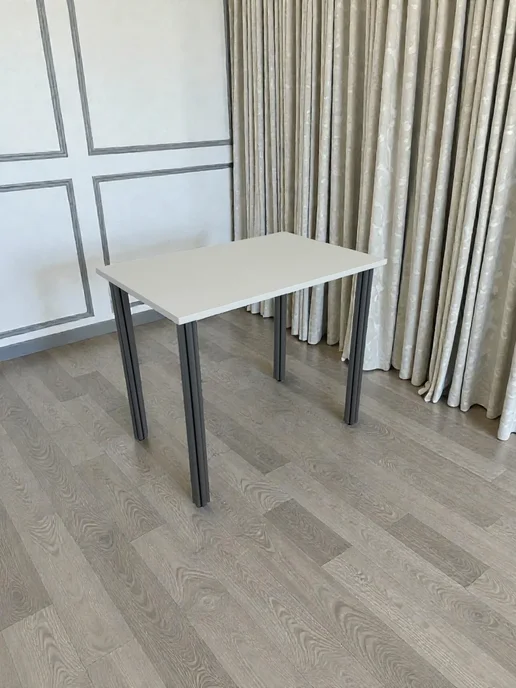 RostovStol Стол дизайнерский игровой Белый, 60*60 см. Ножки хром, 90x60 см, фото 6