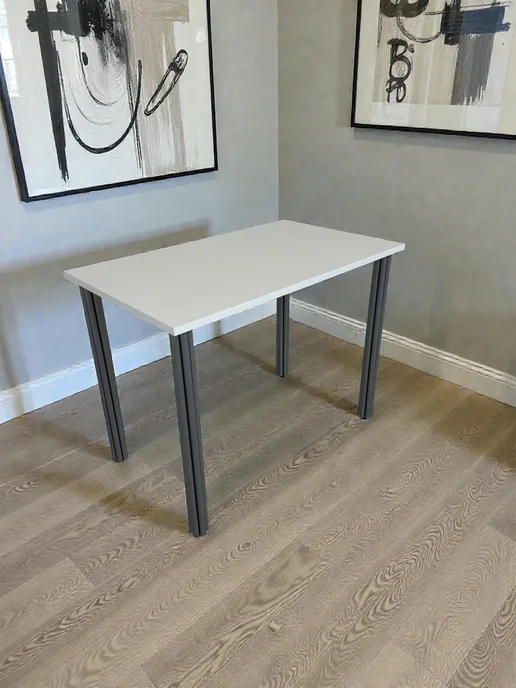 RostovStol Стол дизайнерский игровой Белый, 60*60 см. Ножки хром, 100x60 см, фото 6