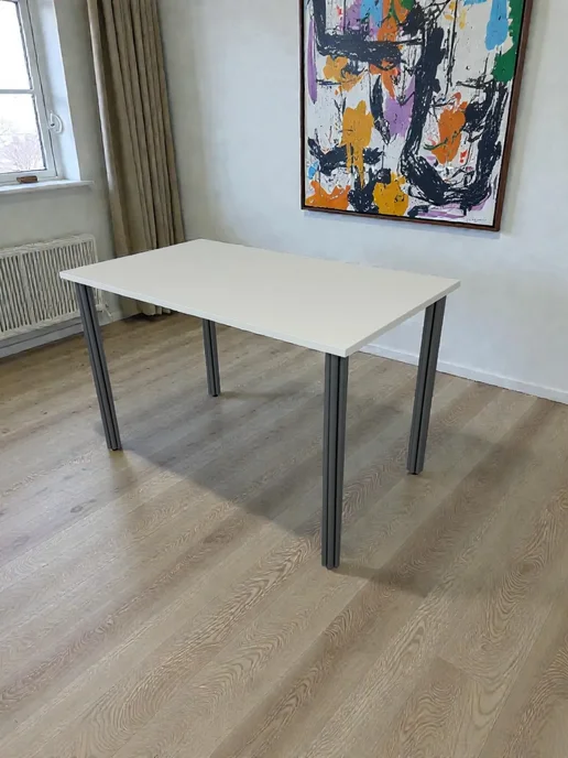 RostovStol Стол дизайнерский игровой Белый, 60*60 см. Ножки хром, 120x70 см, фото 3