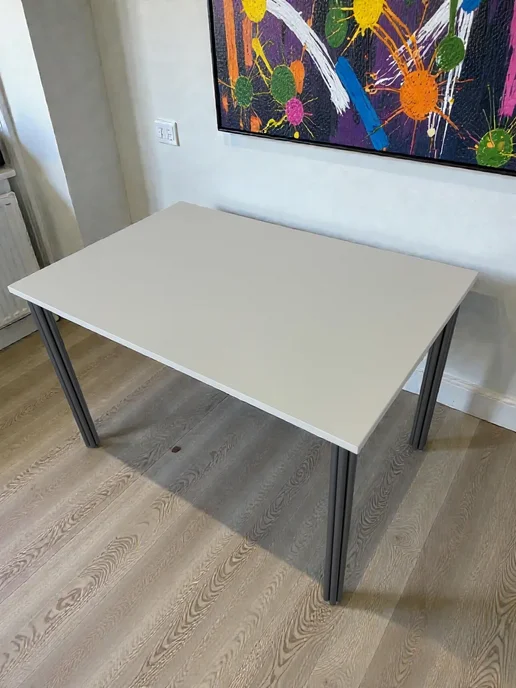 RostovStol Стол дизайнерский игровой Белый, 60*60 см. Ножки хром, 120x80 см, фото 5