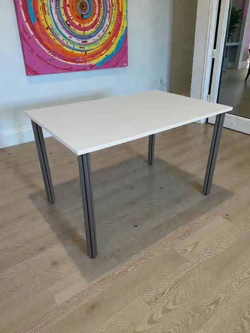 RostovStol Стол дизайнерский игровой Белый, 60*60 см. Ножки хром, 120x80 см, фото 6