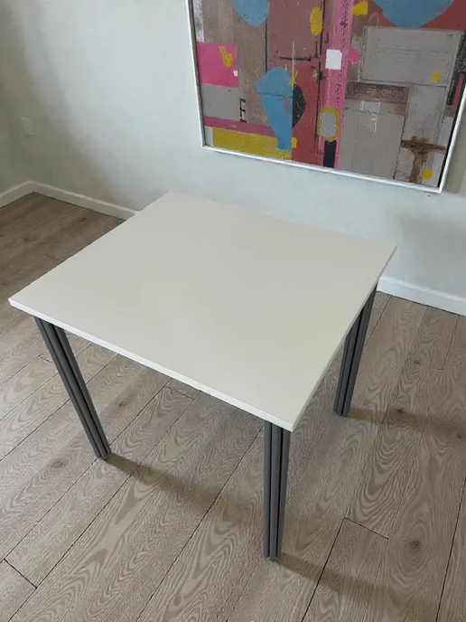 RostovStol Стол дизайнерский игровой Белый, 60*60 см. Ножки хром, 80x70 см, фото 5
