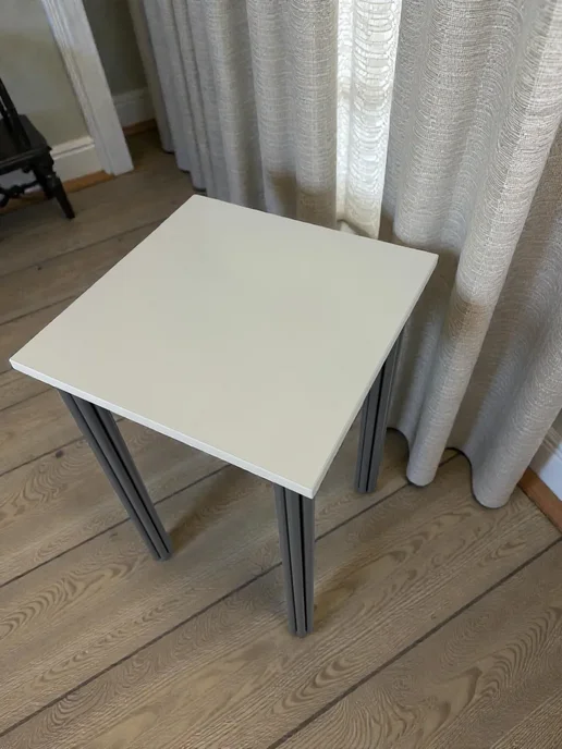RostovStol Стол дизайнерский игровой Белый, 60*60 см. Ножки хром, 50x50 см, фото 5