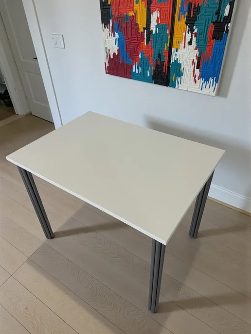 RostovStol Стол дизайнерский игровой Белый, 60*60 см. Ножки хром, 100x70 см, фото 5