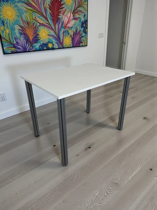 RostovStol Стол дизайнерский игровой Белый, 60*60 см. Ножки хром, 100x70 см, фото 6