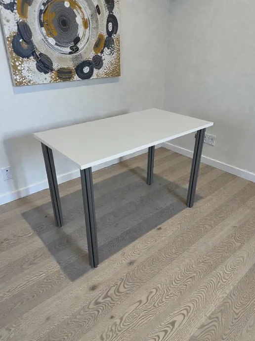RostovStol Стол дизайнерский игровой Белый, 60*60 см. Ножки хром, 110x60 см, фото 6